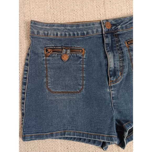 BDG Ladies Denim Shorts 29 Blue Zip Pockets Shorty Country - Picture 3 of 15